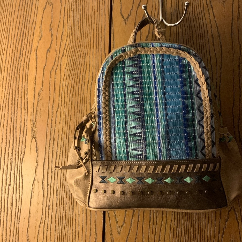 Cute green and blue stitch mini backpack